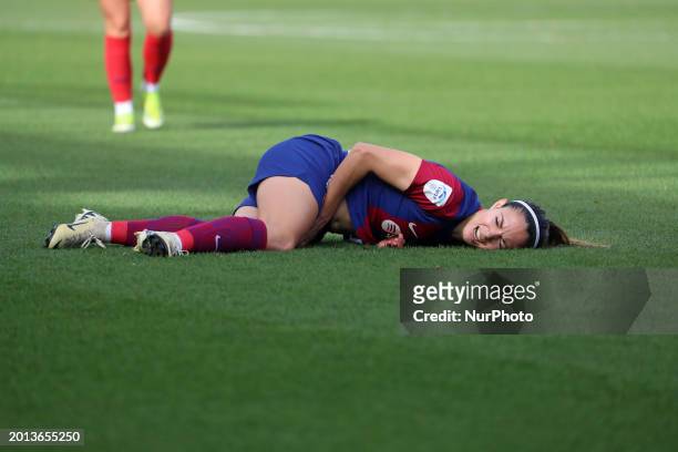 Aitana Bonmati is playing in the match between FC Barcelona and Atletico de Madrid for week 19 of the Liga F at the Johan Cruyff Stadium in...