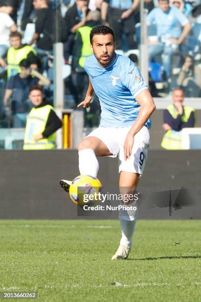 Pedro Rodriguez of Lazio is playing in the Serie A soccer match between SS Lazio and Bologna FC at Stadio Olimpico in Rome, Italy, on February 18,...