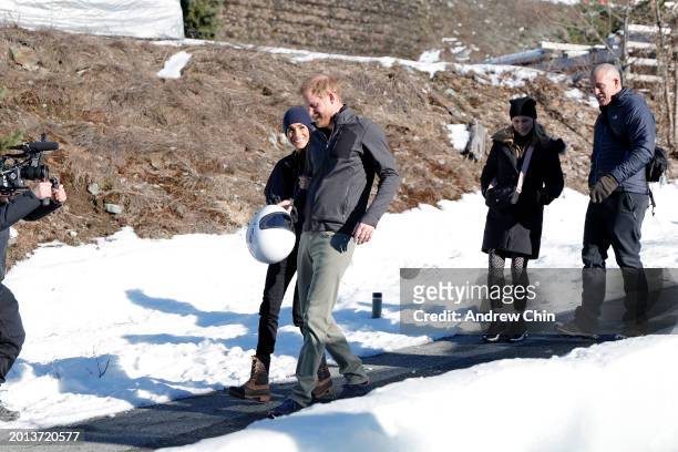 Meghan, Duchess of Sussex and Prince Harry, Duke of Sussex attend Invictus Games Vancouver Whistlers 2025's One Year To Go Winter Training Camp on...