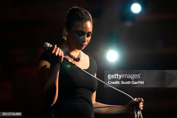 Celeste performs onstage at the BAFTA Gala 2024, supported by Bulgari at The Peninsula Hotel on February 15, 2024 in London, England.