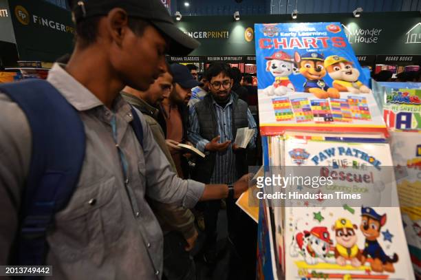 People in large numbers visit the World Book fair on the last day at Pragati Maidan, on February 18, 2024 in New Delhi, India. This edition of the...