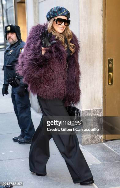 Jennifer Lopez is seen arriving to NBC's 'Today' show at Rockefeller Plaza on February 15, 2024 in New York City.