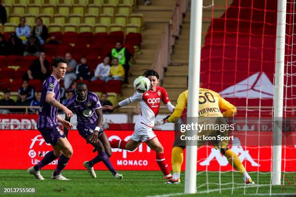 Takumi MINAMINO of Monaco during the Ligue 1 Uber Eats match between Association Sportive de Monaco Football Club and Toulouse Football Club at Louis...