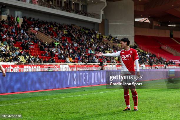 Takumi MINAMINO of Monaco during the Ligue 1 Uber Eats match between Association Sportive de Monaco Football Club and Toulouse Football Club at Louis...