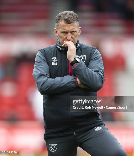 West Ham United coach Billy McKinlay during the Premier League match between Nottingham Forest and West Ham United at City Ground on February 17,...