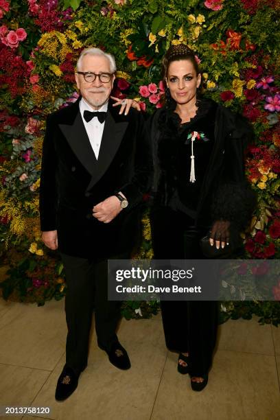 Brian Cox and Nicole Ansari attend the British Vogue And Tiffany & Co. Celebrate Fashion And Film Party 2024 at Annabel's on February 18, 2024 in...