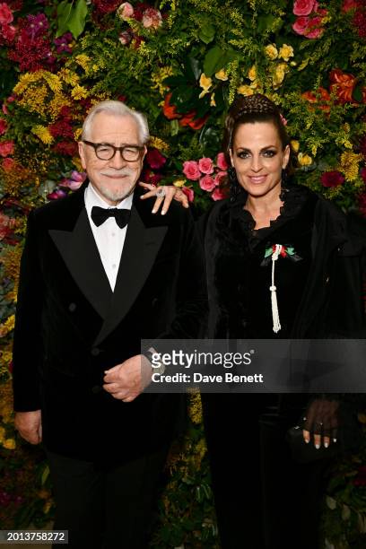 Brian Cox and Nicole Ansari attend the British Vogue And Tiffany & Co. Celebrate Fashion And Film Party 2024 at Annabel's on February 18, 2024 in...