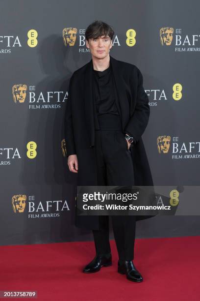 Cillian Murphy attends the EE BAFTA Film Awards ceremony at The Royal Festival Hall in London, United Kingdom on February 18, 2024.