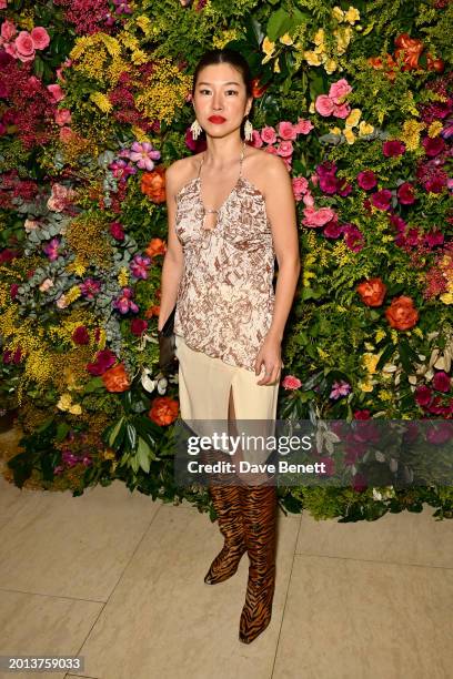 Rejina Pyo attends the British Vogue And Tiffany & Co. Celebrate Fashion And Film Party 2024 at Annabel's on February 18, 2024 in London, England.