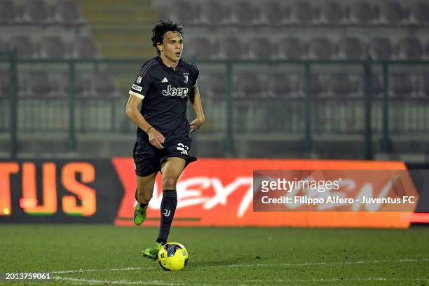 Martin Palumbo of Juventus during the Serie C match between Juventus Next Gen and Lucchese at Stadio Giuseppe Moccagatta on February 18, 2024 in...