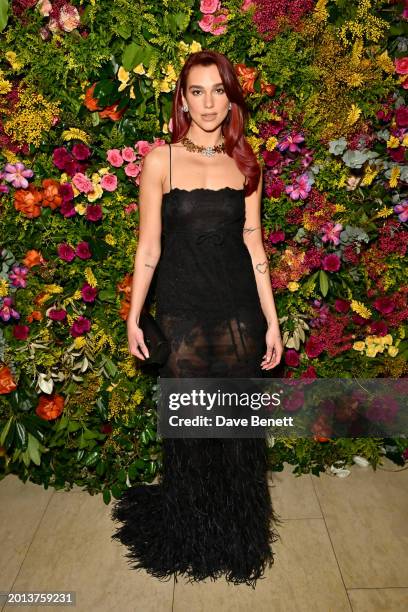 Dua Lipa attends the British Vogue And Tiffany & Co. Celebrate Fashion And Film Party 2024 at Annabel's on February 18, 2024 in London, England.