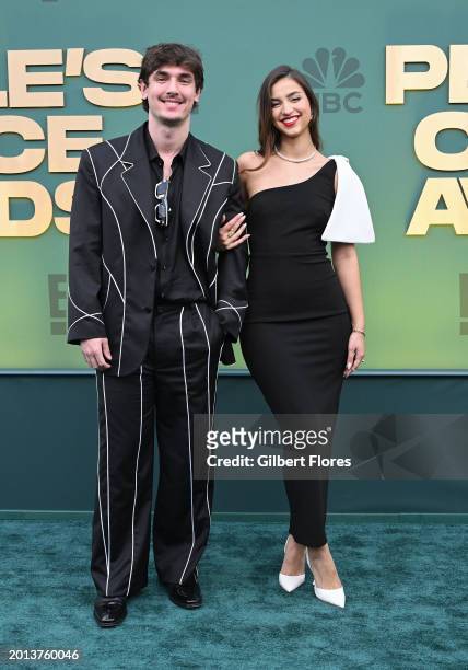 Bryce Hall and Mika Lafuente at the People's Choice Awards held at Barker Hangar on February 18, 2024 in Santa Monica, California.