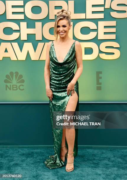 Personality Scheana Shay arrives for the 2024 People's Choice awards at the Barker Hangar in Santa Monica, California, February 18, 2024.