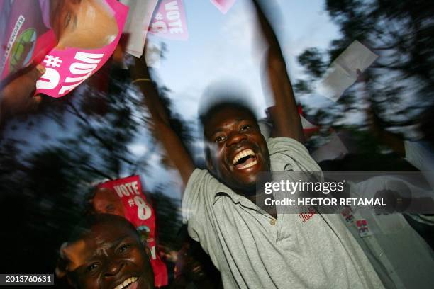 Haitians celebrate Michel Martelly as President of Haiti, in the Plaza St Pierre de Petion Ville, Port-au-Prince, April 4, 2011. Popular singer and...