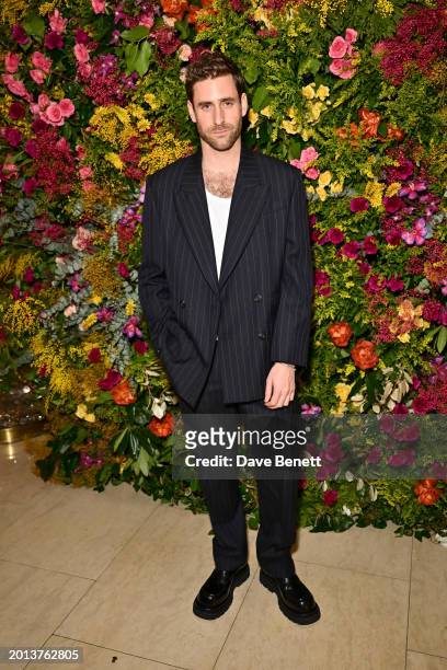 Oliver Jackson-Cohen attends the British Vogue And Tiffany & Co. Celebrate Fashion And Film Party 2024 at Annabel's on February 18, 2024 in London,...