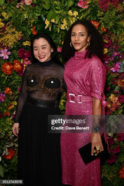 Fashion designer Edeline Lee and Afua Hirsch attend the British Vogue And Tiffany & Co. Celebrate Fashion And Film Party 2024 at Annabel's on...