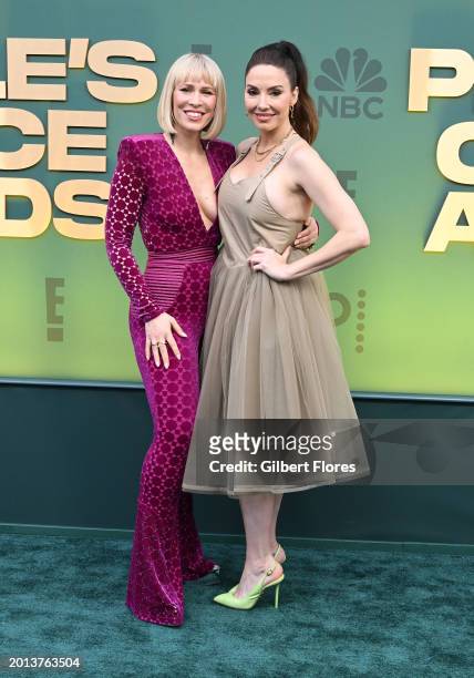 Natasha Bedingfield and Whitney Cummings at the People's Choice Awards held at Barker Hangar on February 18, 2024 in Santa Monica, California.