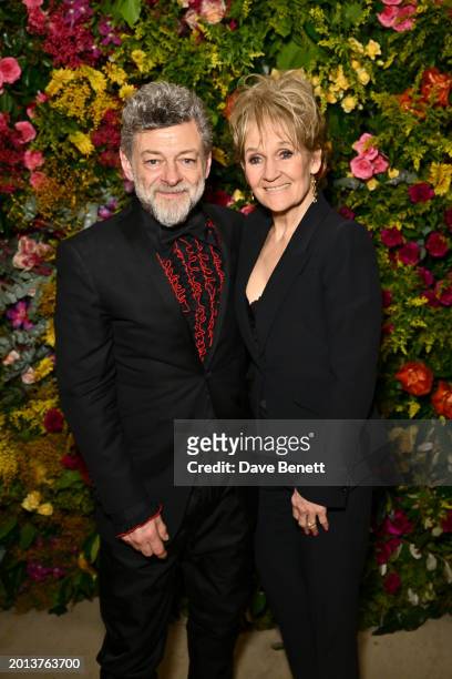 Andy Serkis and Lorraine Ashbourne attend the British Vogue And Tiffany & Co. Celebrate Fashion And Film Party 2024 at Annabel's on February 18, 2024...