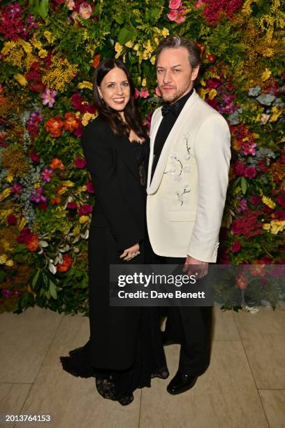 Lisa Liberati and James McAvoy attend the British Vogue And Tiffany & Co. Celebrate Fashion And Film Party 2024 at Annabel's on February 18, 2024 in...