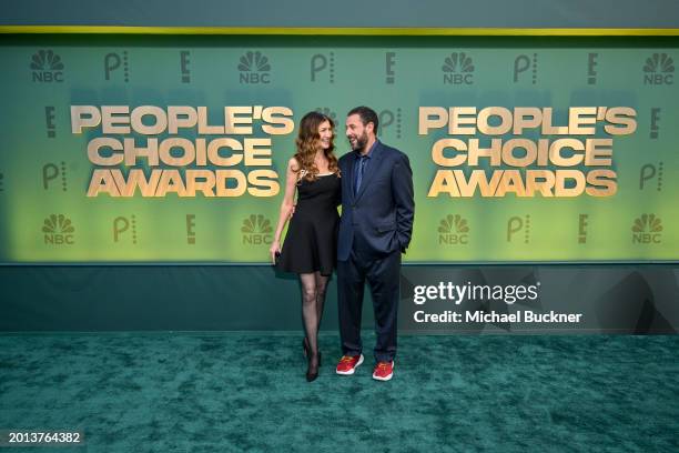 Jackie Sandler and Adam Sandler at the People's Choice Awards held at Barker Hangar on February 18, 2024 in Santa Monica, California.