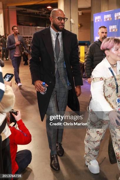 Andre Iguodala arrives to the arena before the game during the NBA All-Star Game as part of NBA All-Star Weekend on Sunday, February 18, 2024 at...