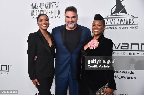 Amber Nicholle Maher, Dean Banowetz, and LaLisa Turner at the 11th Annual Make-Up Artists & Hair Stylists Guild Awards held at the Beverly Hilton...