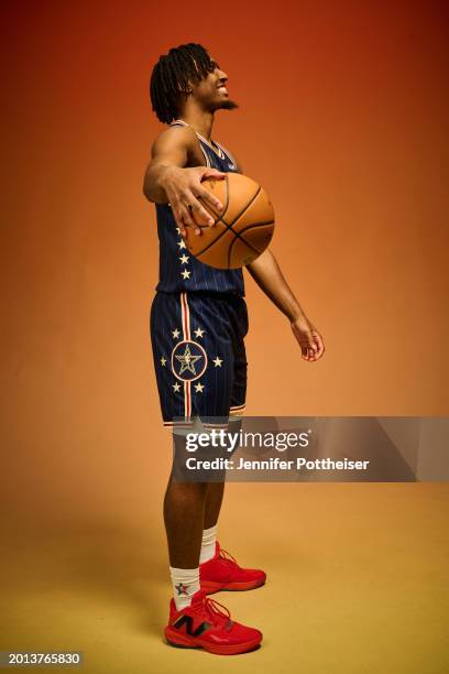 Tyrese Maxey of the Eastern Conference poses for a photo prior to the 2024 73rd NBA All-Star Game on Sunday, February 18, 2024 at Gainbridge...