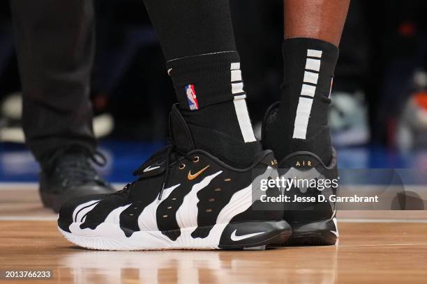 The sneakers of LeBron James of the Western Conference during the NBA All-Star Game as part of NBA All-Star Weekend on Sunday, February 18, 2024 at...