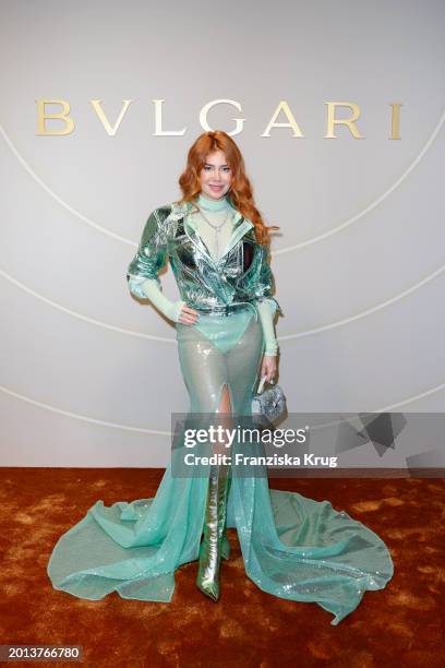 Palina Rojinski attends the Bulgari x Constantin Film Party on the occasion of the 74th Berlinale International Film Festival at Tempodrom on...