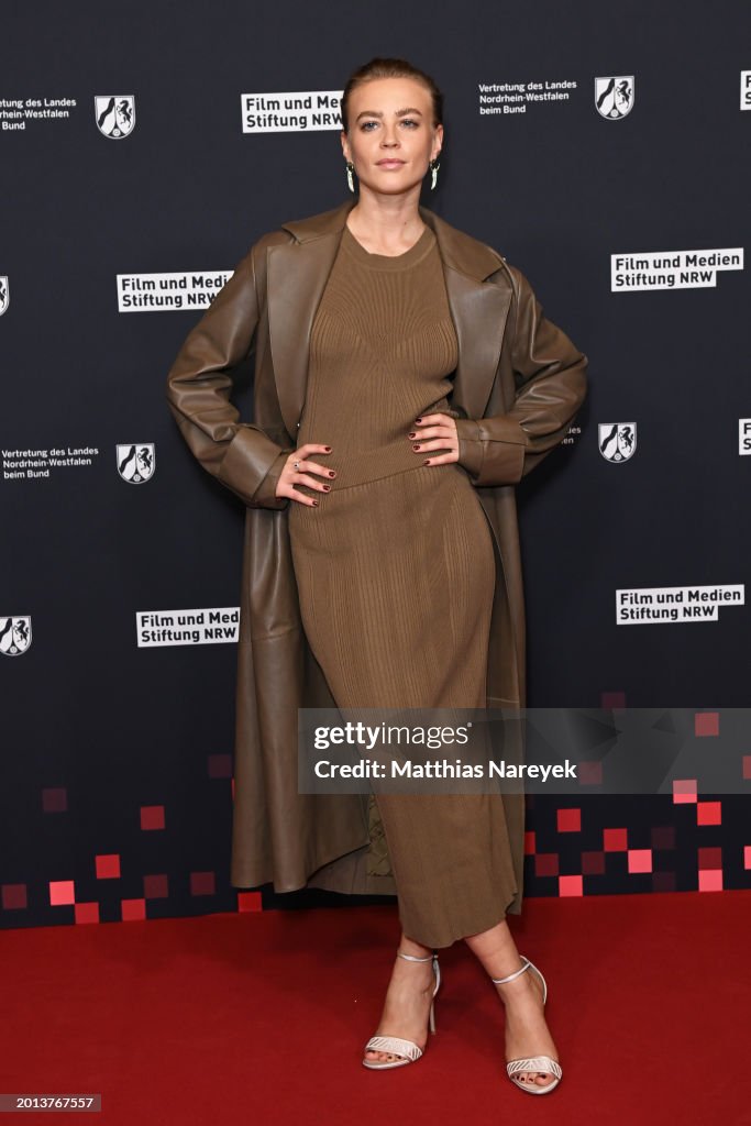 Jeanne Goursaud Attends The NRW Reception During The 74th Berlinale jeanne-goursaud-attends-the-nrw-reception-during-the-74th-berlinale