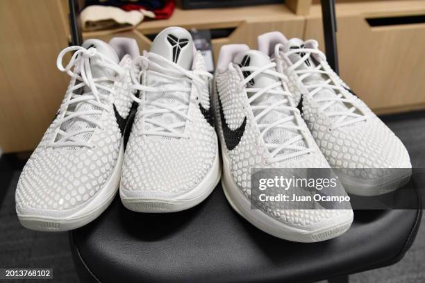 The sneakers worn by Paul George of the Western Conference before the NBA All-Star Game as part of NBA All-Star Weekend on Sunday, February 18, 2024...