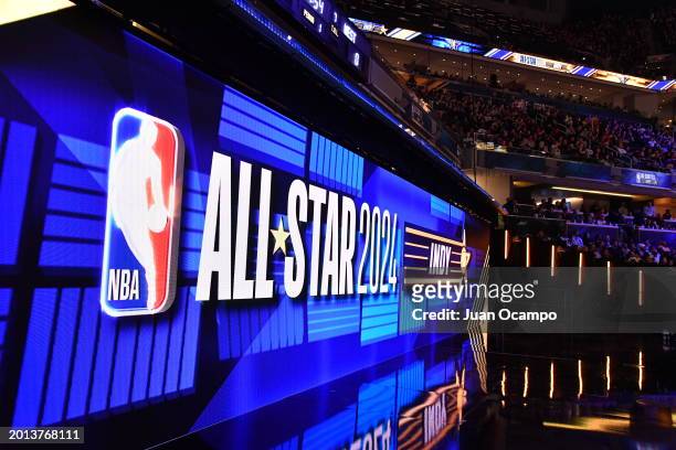 Generic overall view of the 2024 NBA All Star signage during the NBA All-Star Game as part of NBA All-Star Weekend on Sunday, February 18, 2024 at...