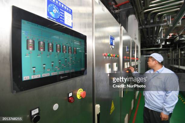 Technician from Guizhou Zhongke Molecular Biology Co., Ltd. Is setting the parameters of a membrane filter unit at Nanming Intelligent Manufacturing...