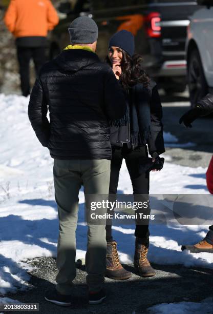 Prince Harry, Duke of Sussex and Meghan, Duchess of Sussex attend the Invictus Games One Year To Go Event on February 15, 2024 in Whistler, Canada.