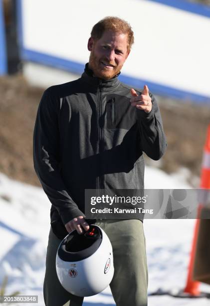 Prince Harry, Duke of Sussex attends the Invictus Games One Year To Go Event on February 15, 2024 in Whistler, Canada.