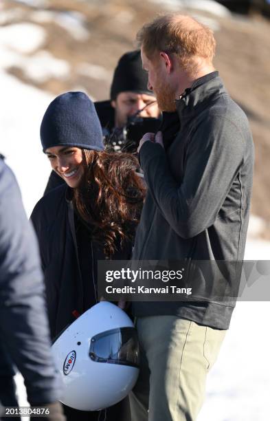 Prince Harry, Duke of Sussex and Meghan, Duchess of Sussex attend the Invictus Games One Year To Go Event on February 15, 2024 in Whistler, Canada.