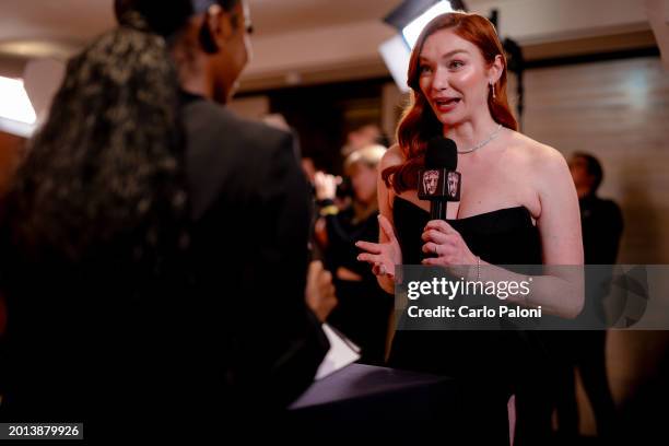 Eleanor Tomlinson attends the BAFTA Gala 2024, supported by Bulgari at The Peninsula Hotel on February 15, 2024 in London, England.