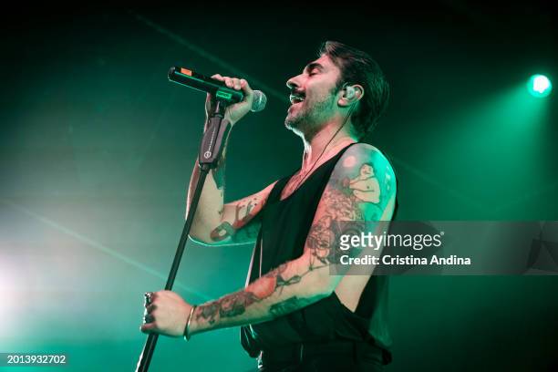 Singer David Martinez Alvarez, better known as Rayden, performs in concert at the Sala Capitol on February 15, 2024 in Santiago de Compostela, Spain....