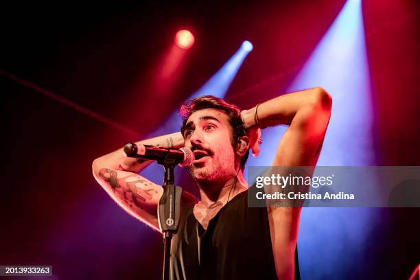 Singer David Martinez Alvarez, better known as Rayden, performs in concert at the Sala Capitol on February 15, 2024 in Santiago de Compostela, Spain....