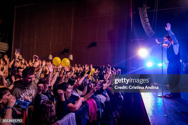 Singer David Martinez Alvarez, better known as Rayden, performs in concert at the Sala Capitol on February 15, 2024 in Santiago de Compostela, Spain....