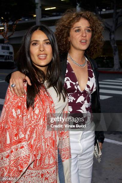 Actors Salma Hayek and Valeria Golina attend the Los Angeles premiere of the film "Respiro" at Laemmle's Monica 4 Plex May 19, 2003 in Santa Monica,...