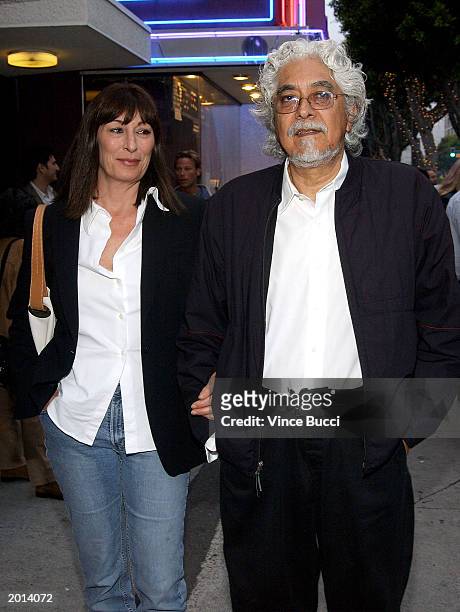 Actress Anjelica Huston and husband Robert Graham attend the Los Angeles premiere of the film "Respiro" at Laemmle's Monica 4 Plex May 19, 2003 in...