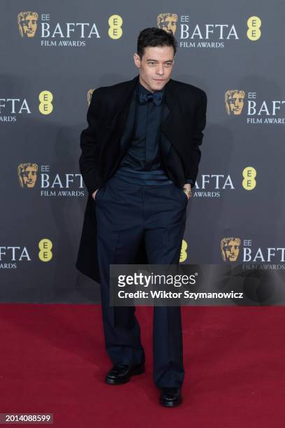 Rami Malek attends the EE BAFTA Film Awards ceremony at The Royal Festival Hall in London, United Kingdom on February 18, 2024.