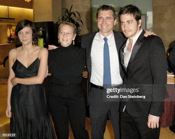 Actress Maggie Gyllenhaal , filmmaker Naomi Foner-Gyllenhaal, director Stephen Gyllenhaa and actor Jake Gyllenhaal arrive at the ACLU Foundation of...