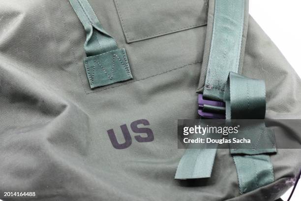 american soldiers ruck sack for military service gear - ruck stock pictures, royalty-free photos & images