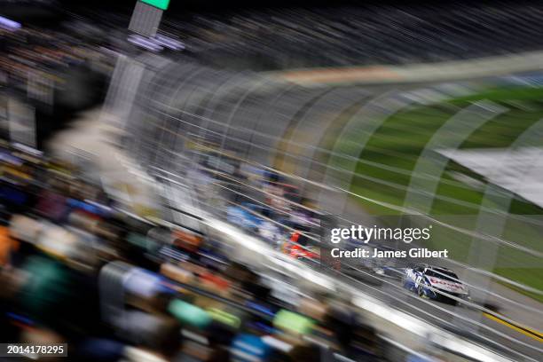 Ricky Stenhouse Jr., driver of the Boost by Kroger.Cottonelle Chevrolet, drives during the NASCAR Cup Series Bluegreen Vacations Duel at Daytona...