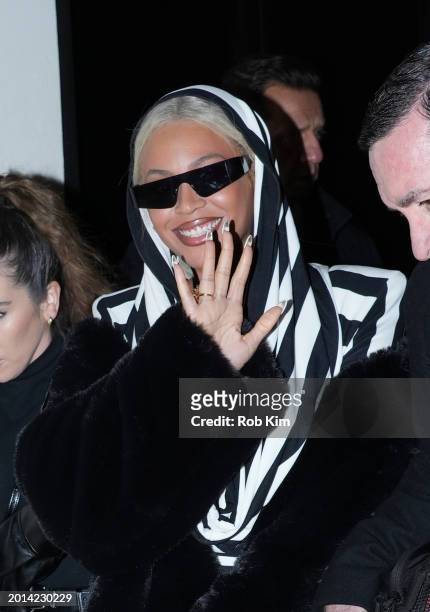 Beyonce is seen leaving an event on February 15, 2024 in New York City.