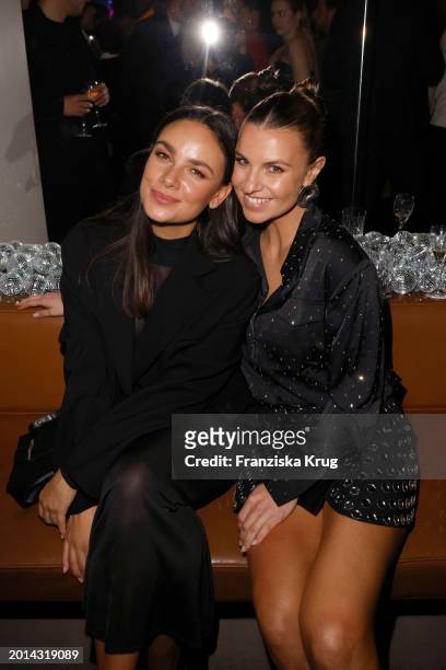 Janina Uhse and Laura Wontorra attend the Berlin Opening Night 2024 on the occasion of the 74th Berlinale International Film Festival Berlin at Das...
