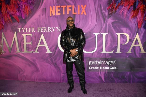 Tyler Perry attends Tyler Perry's Mea Culpa Premiere at The Paris Theatre on February 15, 2024 in New York City.