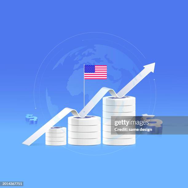 investment with us flag - private wealth stock illustrations